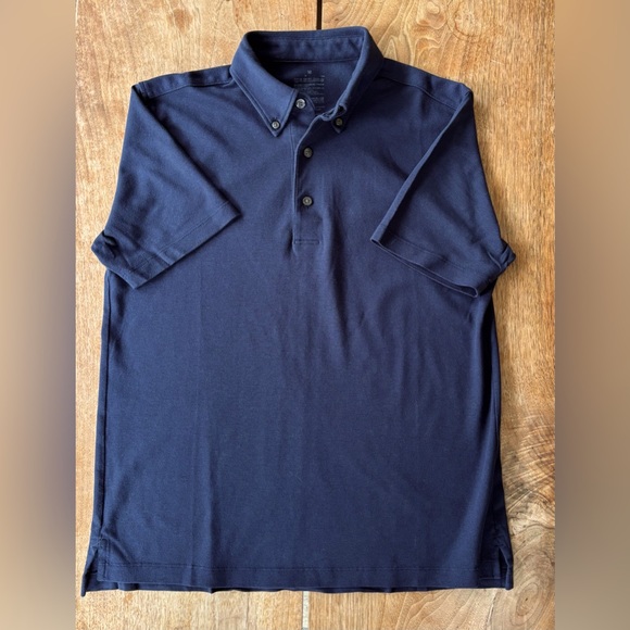MUJI Men's Medium Navy Polo Knit Shirt - Picture 7 of 8